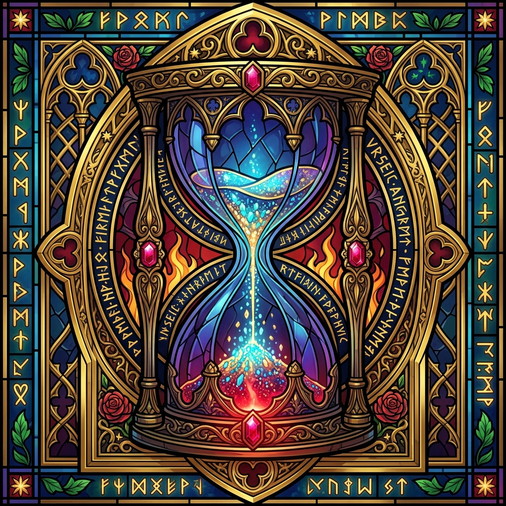 Cryptographic hourglass stained glass